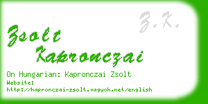 zsolt kapronczai business card